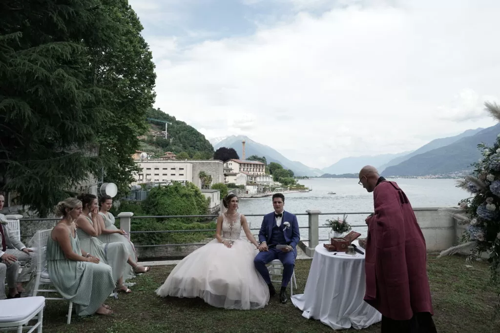 Lake como wedding speaker zen monk marcel reding at the palazzo gallio in italy